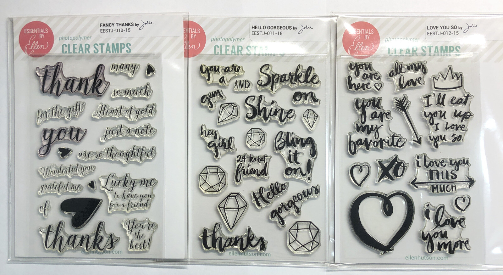 Essentials By Ellen, Clear Stamps EESTJ-010-15, EESTJ-011-15, EESTJ-012-15