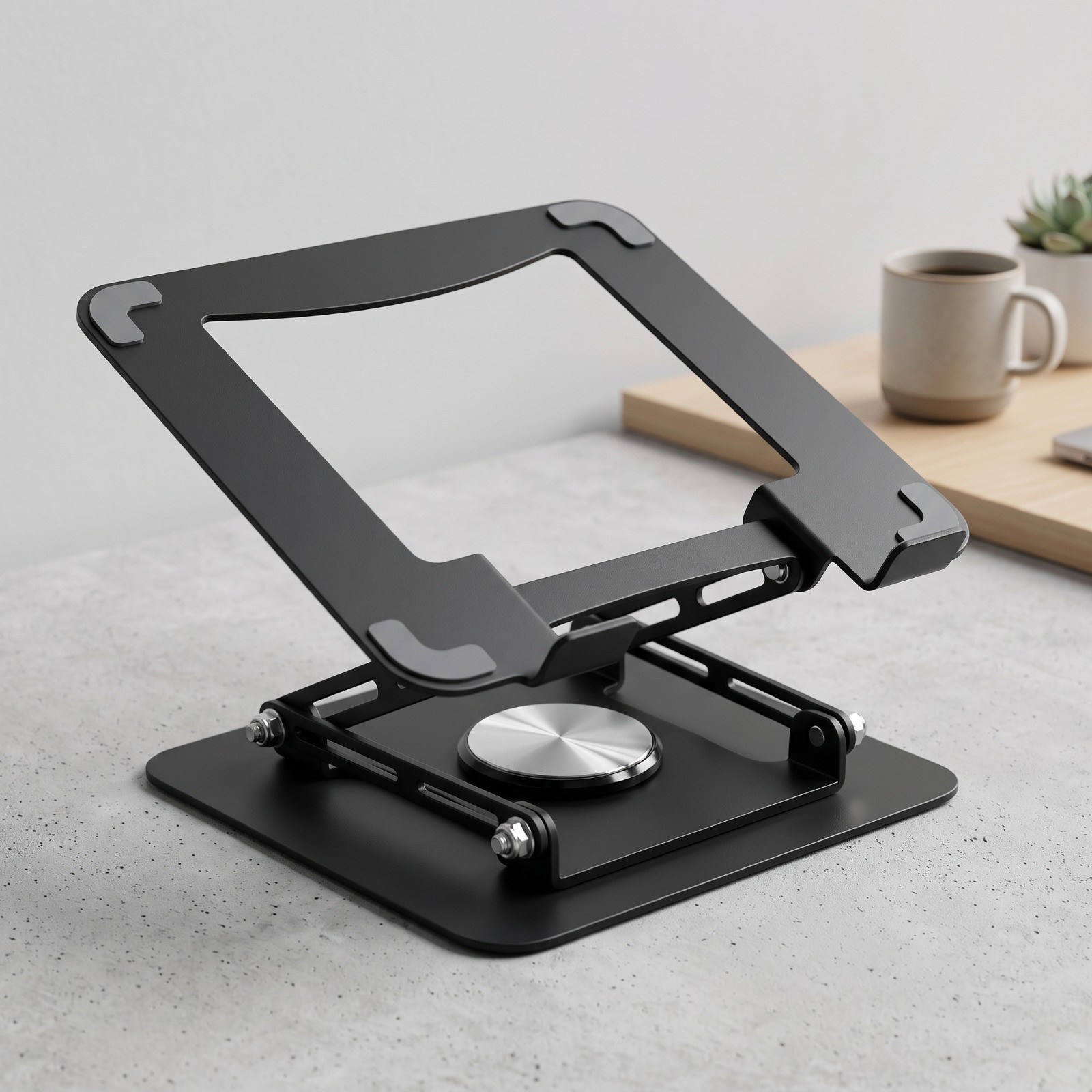 Adjustable Laptop Stand Foldable Aluminum Ergonomic Riser 360° Rotating Base