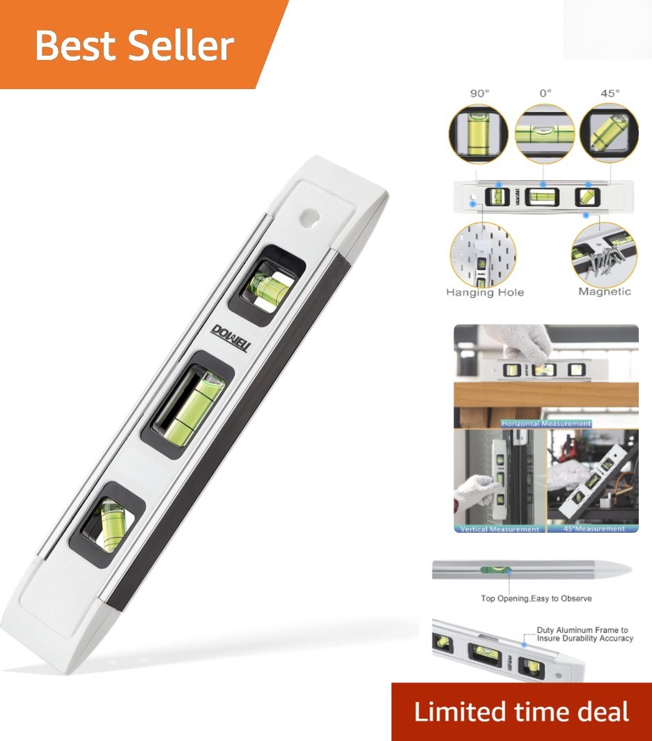 Handheld Magnetic Bubble Level – Compact 9-Inch Level with Durable Alloy Frame