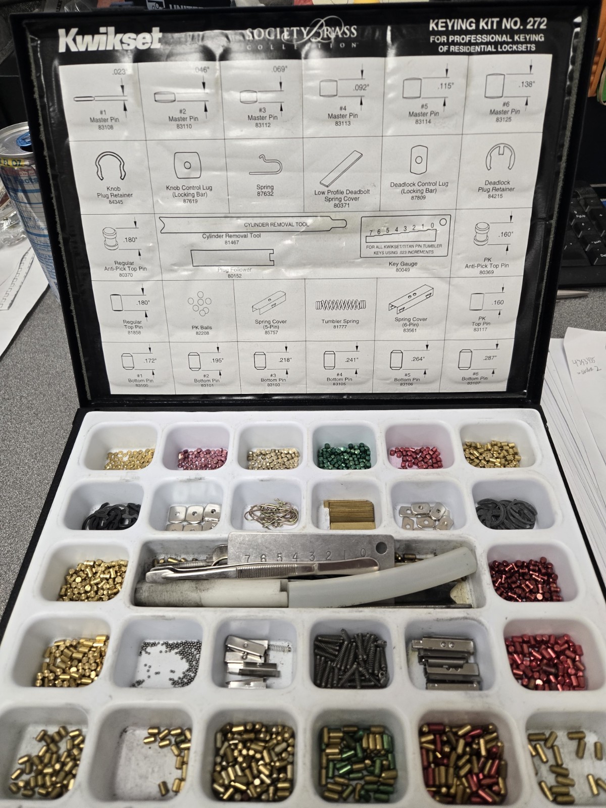 KWIKSET( NO.272) LOCK RE-KEYING SET SOCIETY BRASS COLLECTION