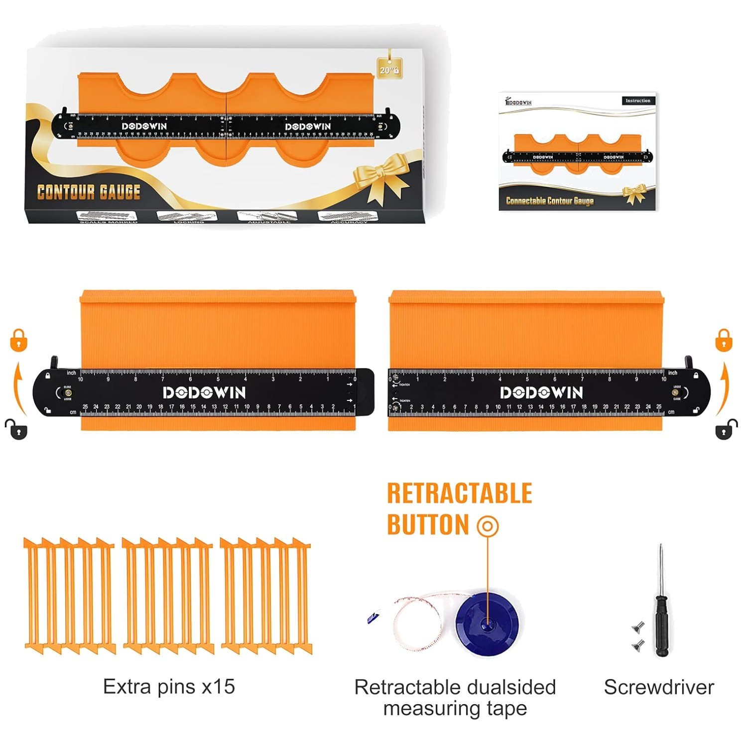 Connectable Contour Gauge Set - 20 Inch