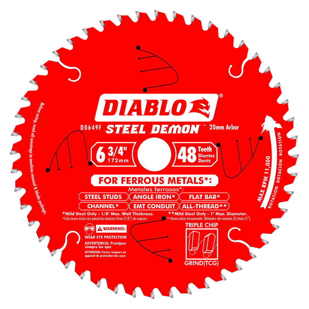 6-3/4 in. x 48 Tooth Steel Demon Metal Cutting Saw Blade - D0649F