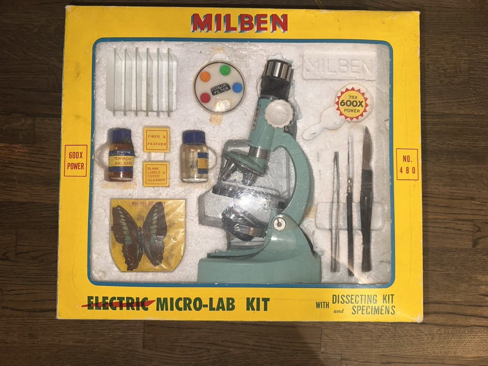 Vintage Milben Electric Micro-Lab Kit #480 Original Box