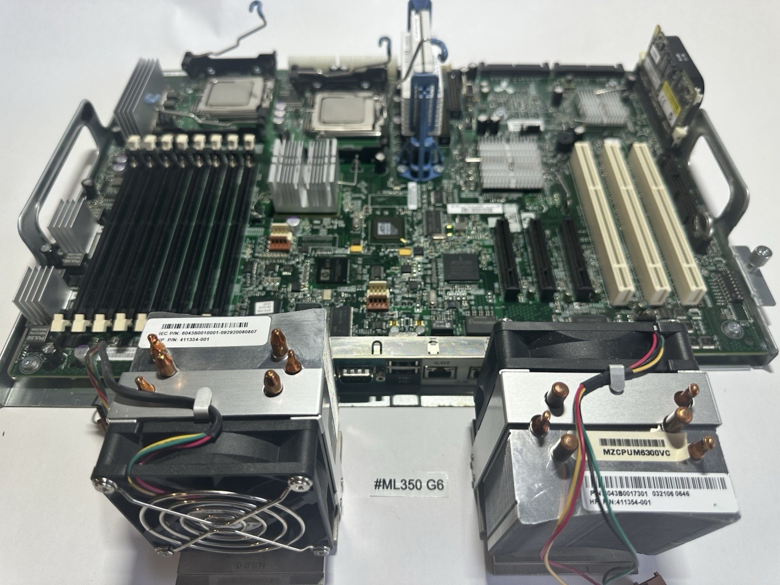 HP ML350 G6 Motherboard + 2x Xeon E5410 2.33GHz Quad Core + Heatsinks/Fan Bundle