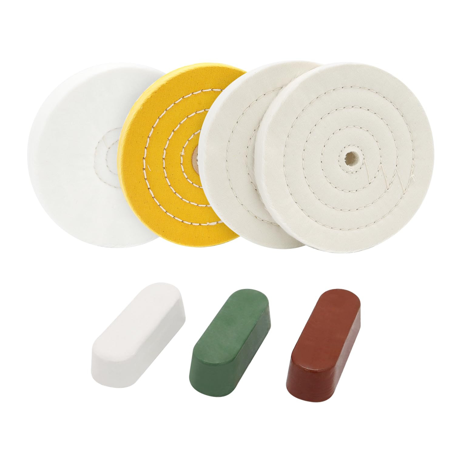 6Inch Buffing Polishing Wheels 1/2" Arbor Hole,Soft/Fine/Medium for Bench Grinde