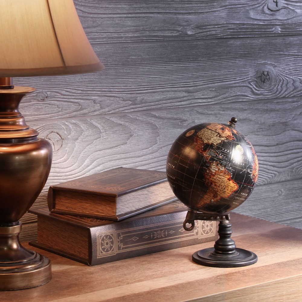 Tabletop Geographic Globe Spinning Earth on Wood Stand Home Decoration Gift