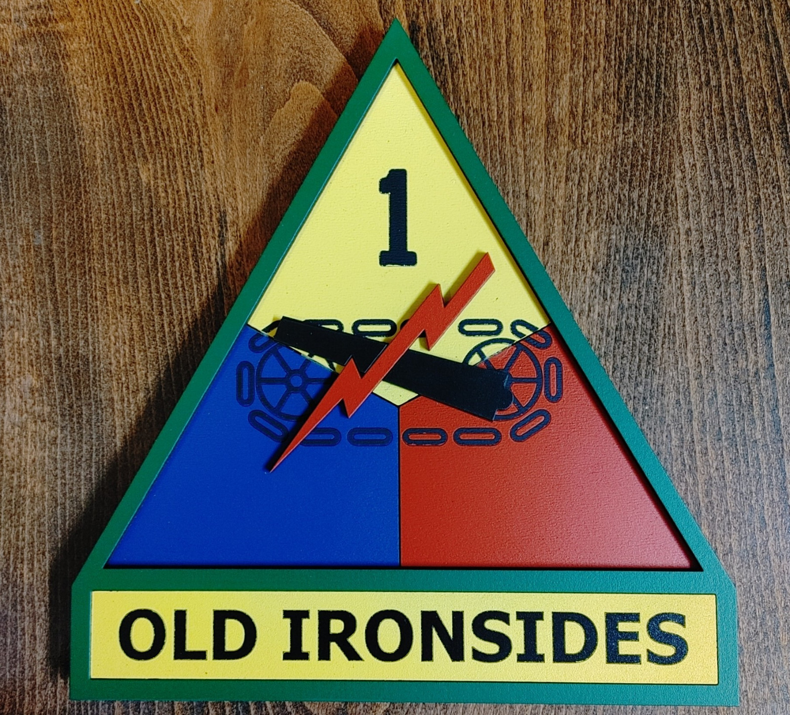 8" US Army 1st Armored Division "Old Ironsides" SSI Patch Plaque