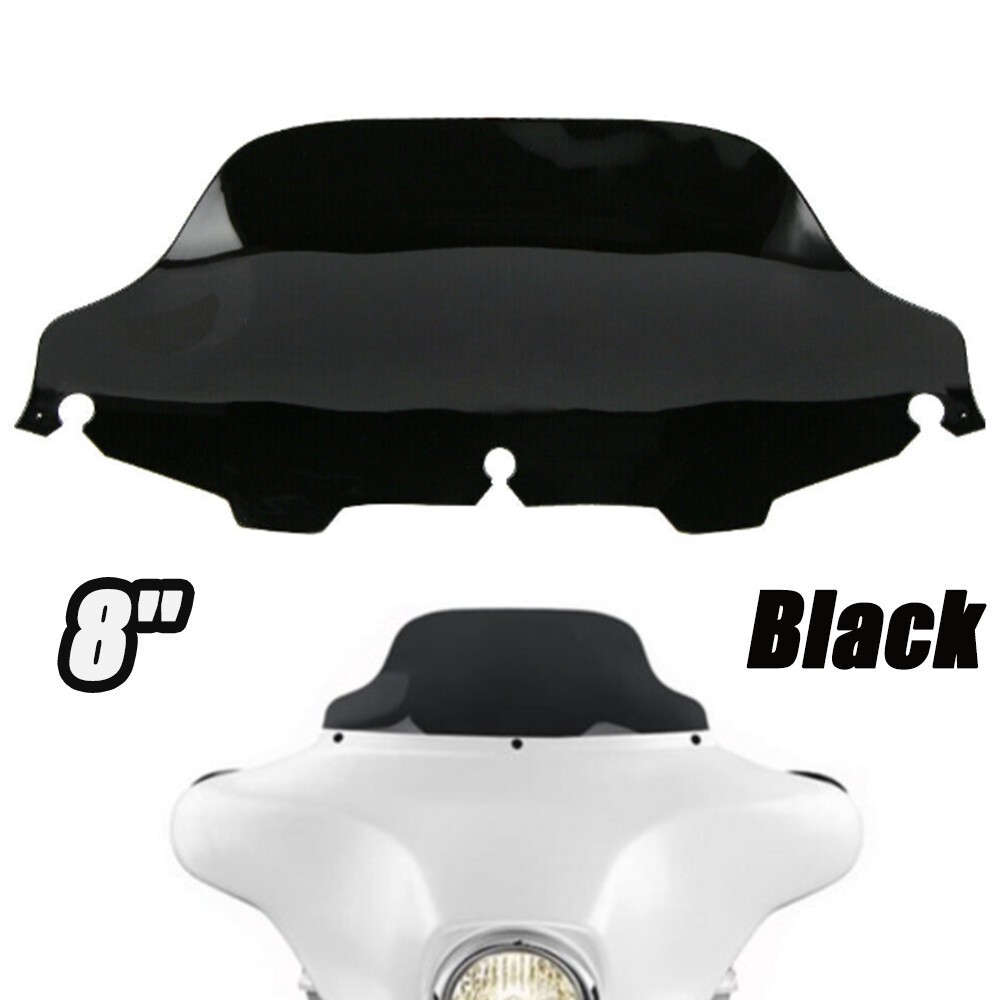 8'' Windshield Windscreen Black For Harley Electra Glide Classic FLHTC 1996-2013