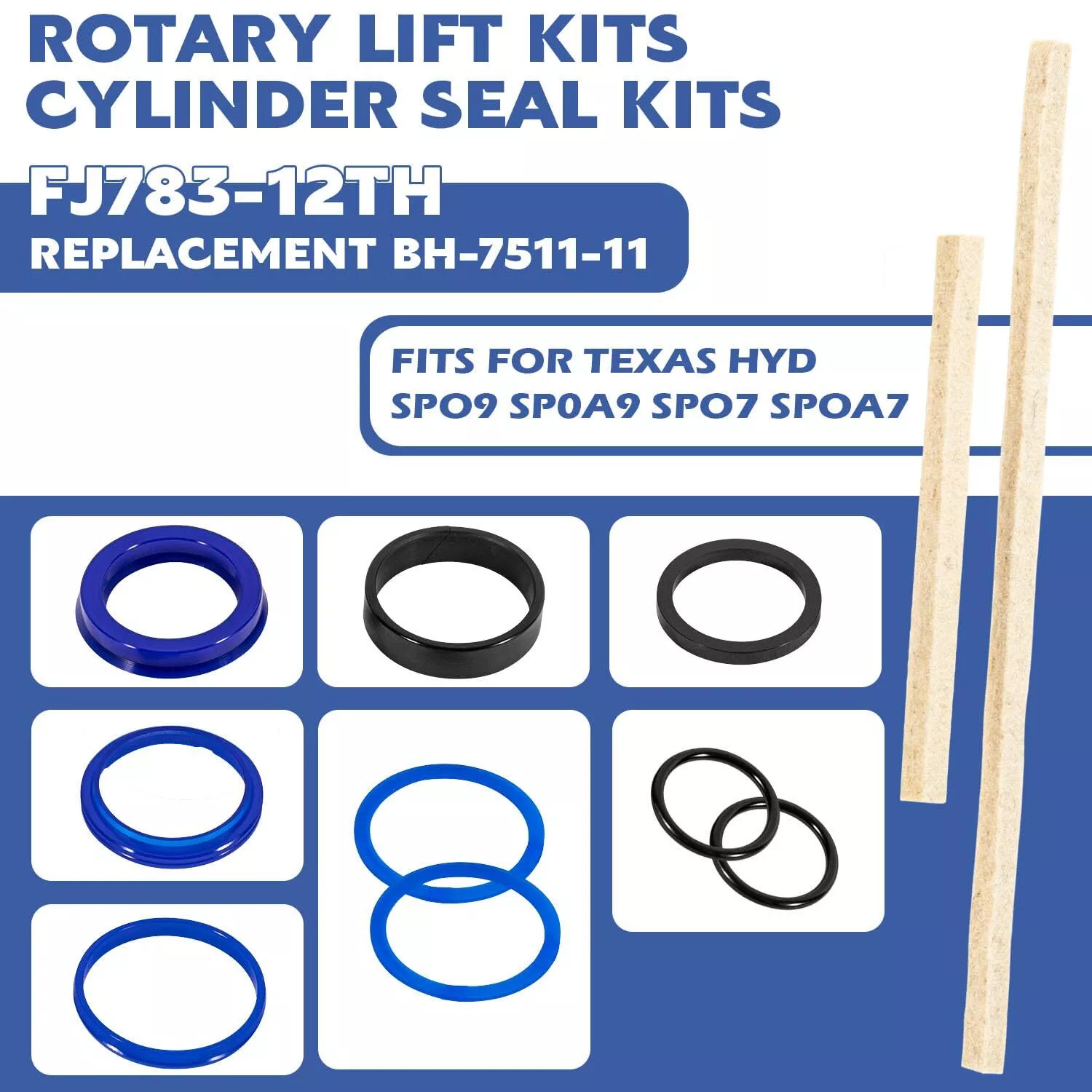 Rotary Lift SPO9 SP0A9 SPO7 SPOA7 SPO88 Cylinder Seal Kit FJ783 FJ7664 TEXAS HYD