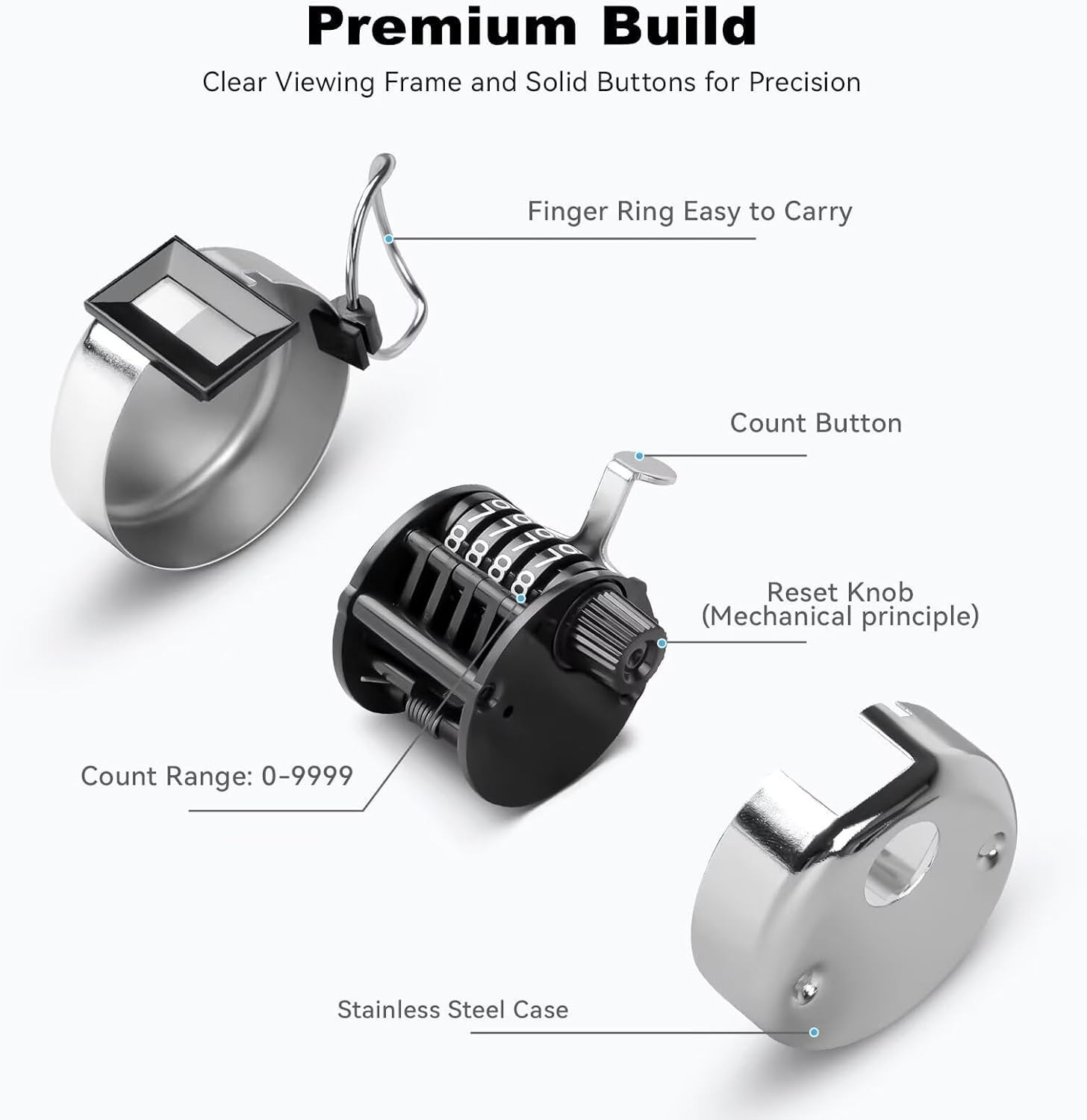 Compact Metal Clicker Counter with Tactile Feedback for Accurate Tracking
