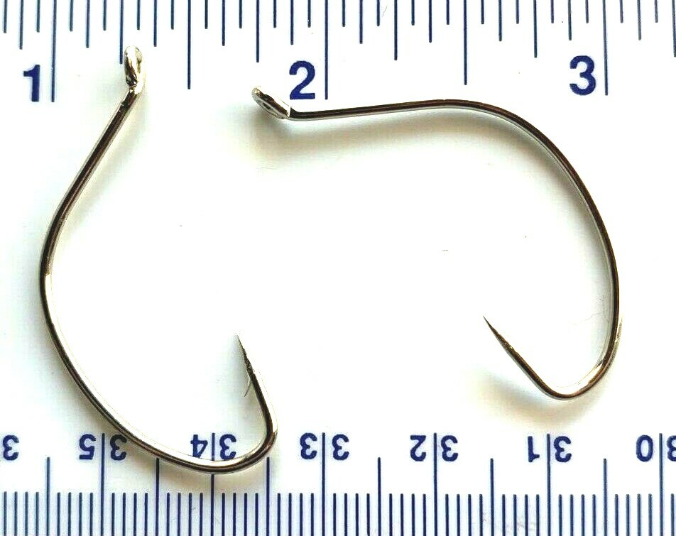 100 GT 2X Nickel Wide Gap Hollow Point Kahle Fish Hooks size 1/0 - kahle hooks