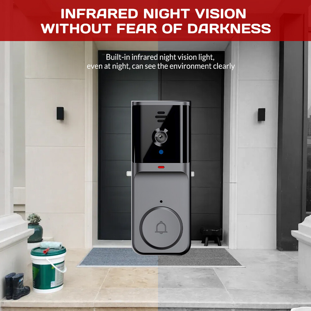 Wireless Intercom Doorbell HD Night Vision 4.3in lPS Screen Visual Camera