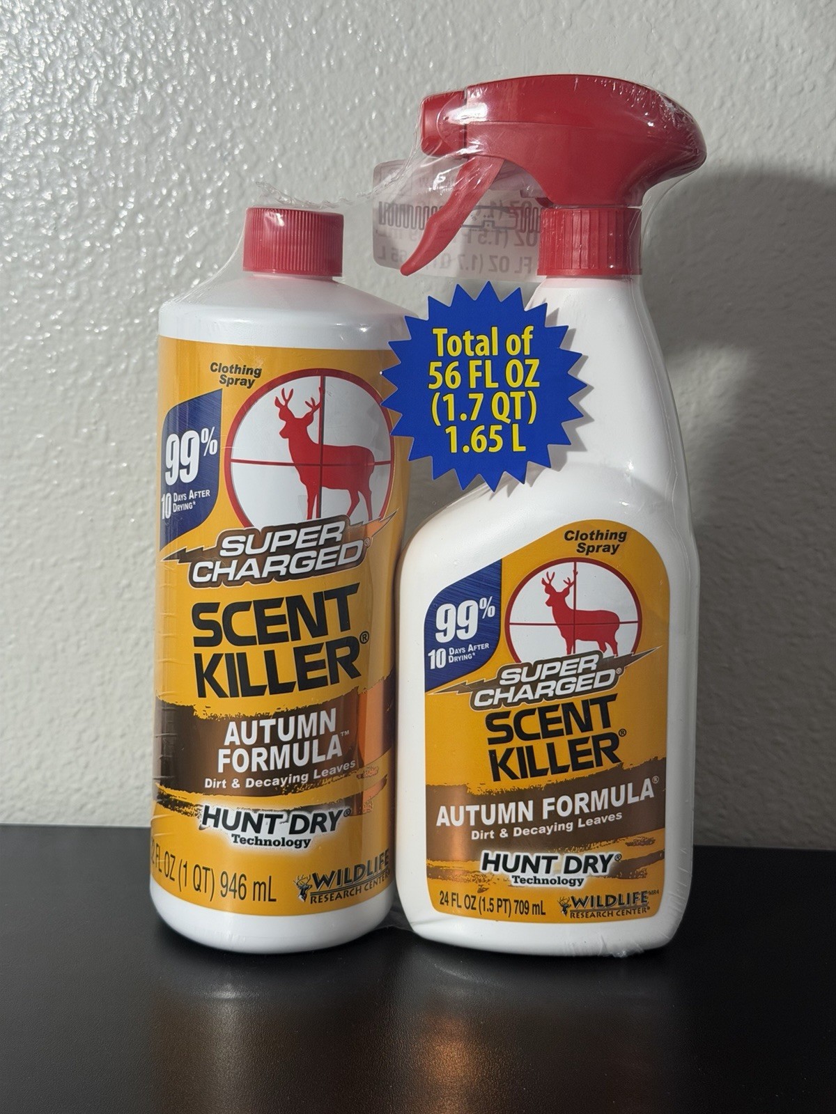 Super Charged Scent Killer Autumn Formula 56 fl oz Spray Combo, Hunting Scent