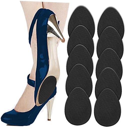 Non Slip Shoes Pads Self-Adhesive Shoe Grips Rubber Anti-Slip Shoe Black-5pairs
