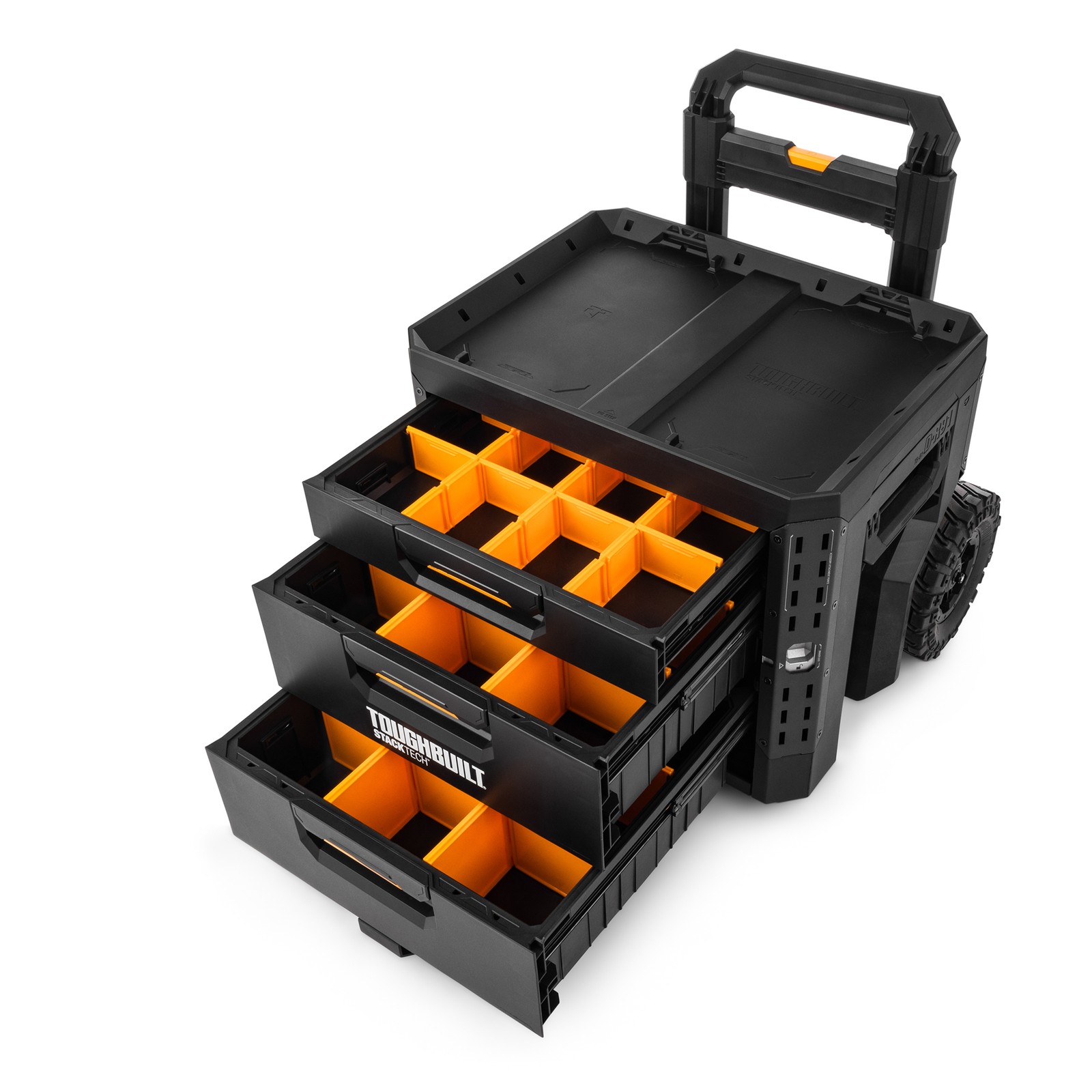 ToughBuilt StackTech 3-Drawer Rolling Locking Box, Tool Storage & Gear Organizer