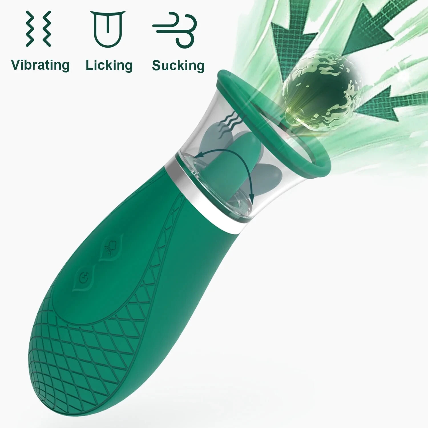 Rose Sucking Vibrator Licking Tongue Clit G-spot Dildo Oral Sex Toys for Women