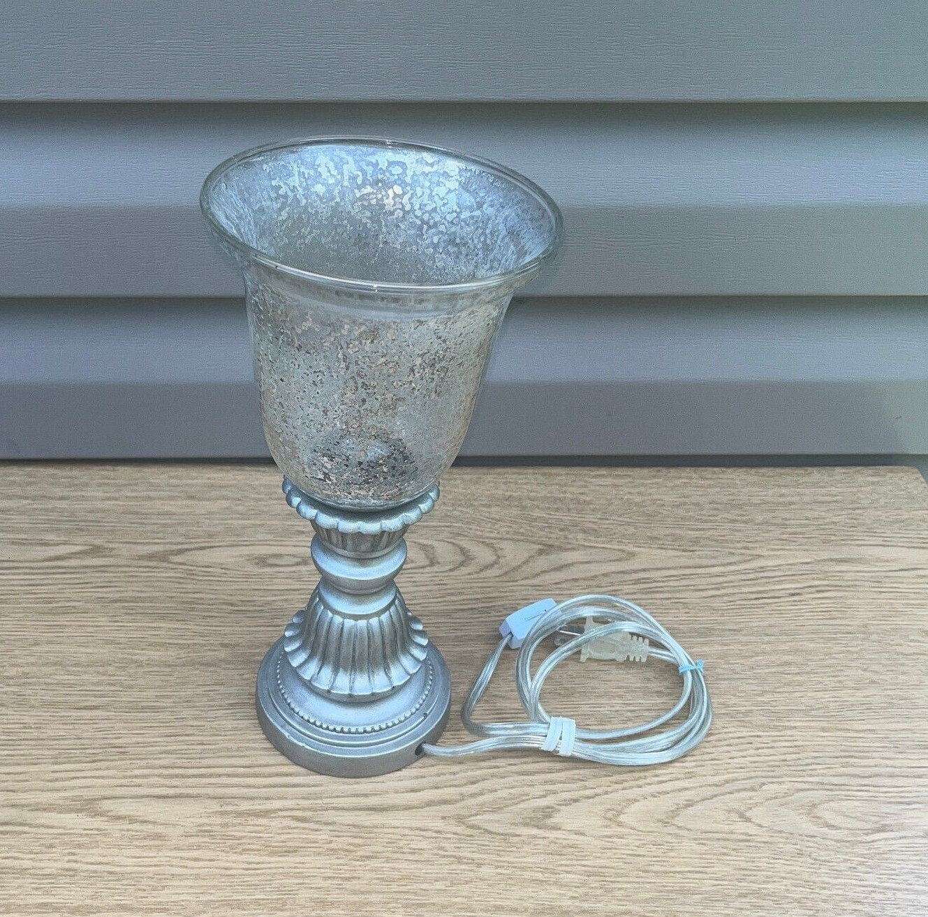 Unbranded Gray Frosted Glass Electric Plug In Lamp