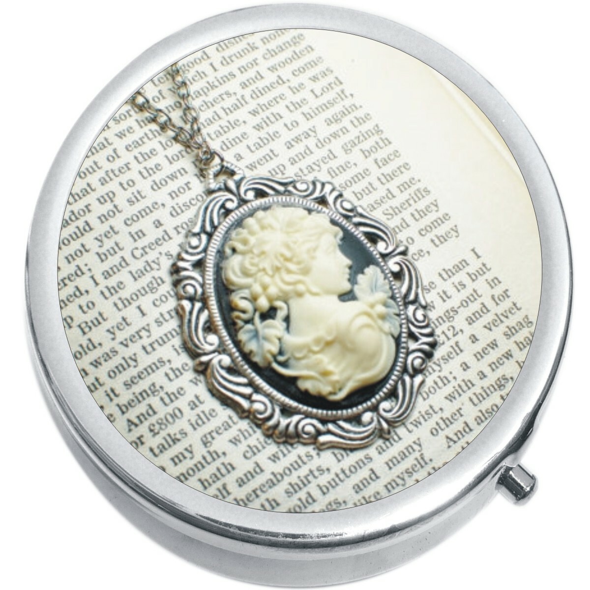Cameo Book Medicine Vitamin Compact Pill Box