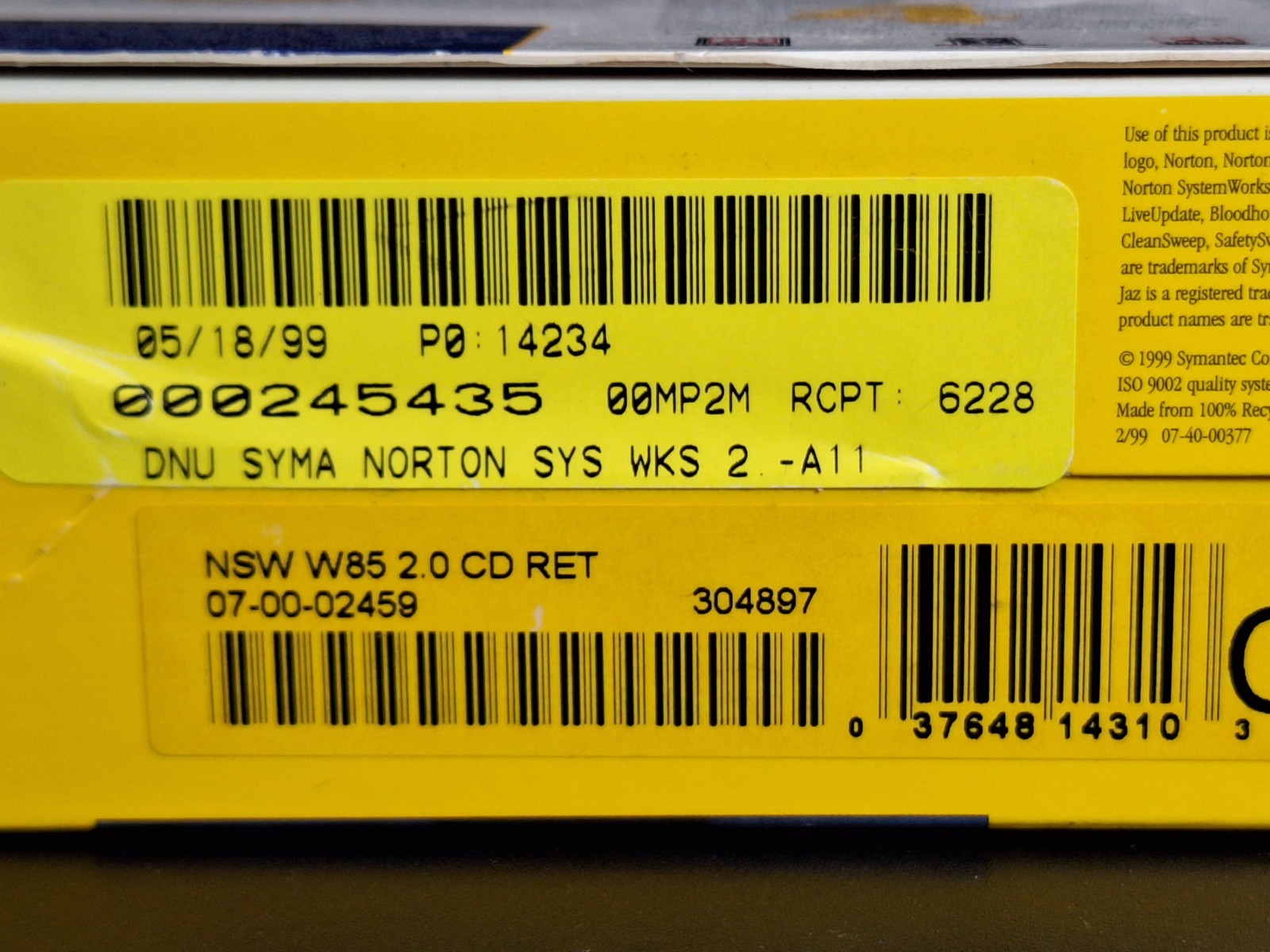 Symantec Norton SystemWorks Version 2.0 Standard Retail, Win95/Win98, Complete