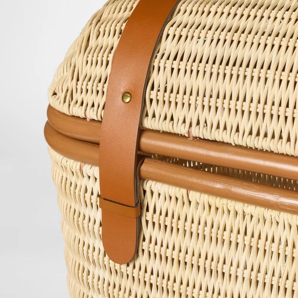 21" Woven Rattan Storage Trunk Brown - Threshold designed with Studio McGee