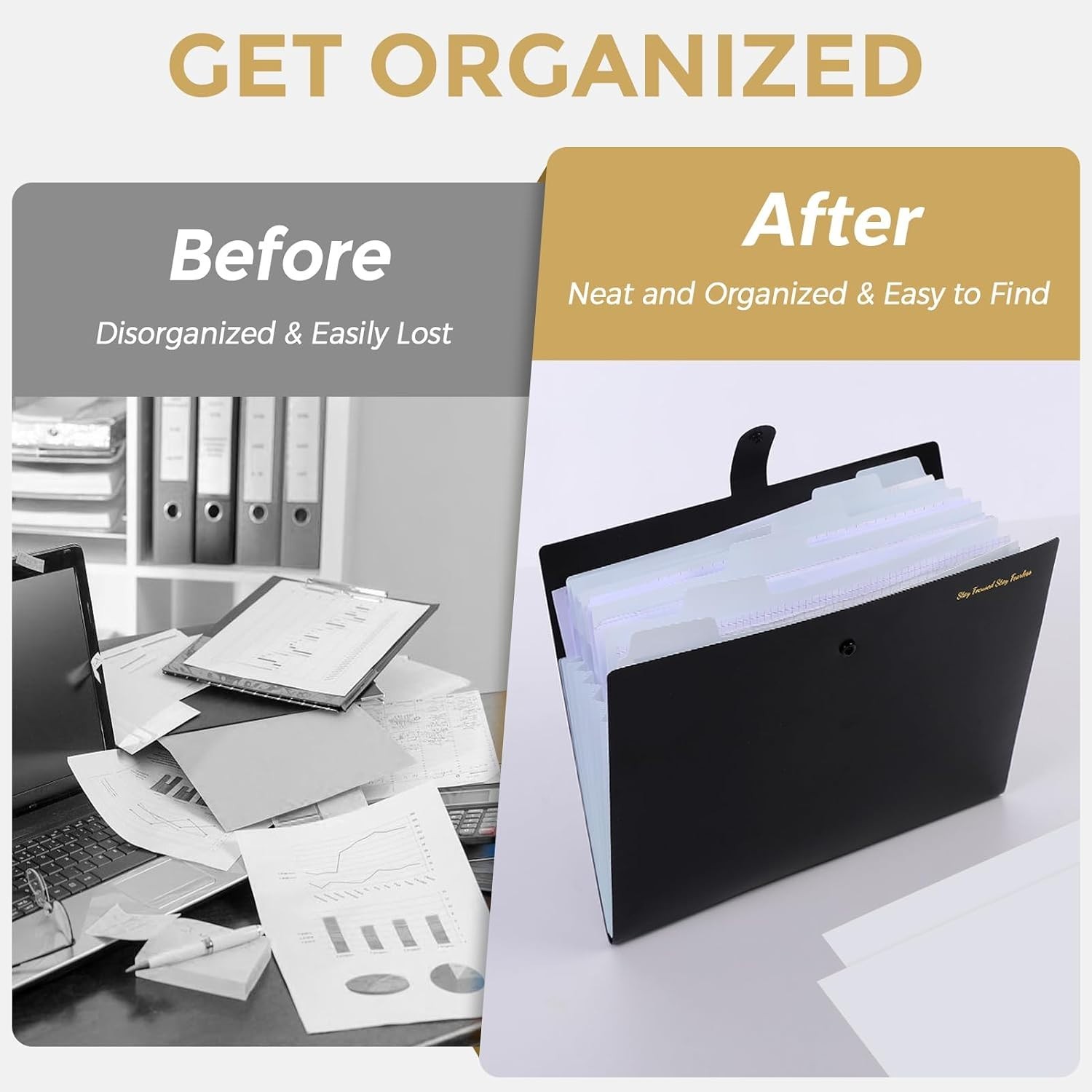 Secure and Discreet 7-Pocket File Folder for Organized Paperwork Management
