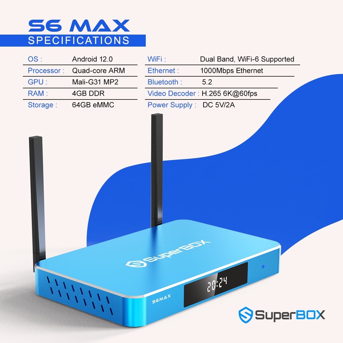 2024 SuperBox S6 Max Streaming MediaPlayer
