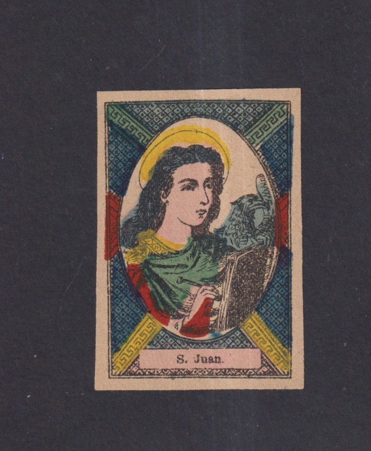 Holy card antique de San Juan Ev. santino image pieuses estampa