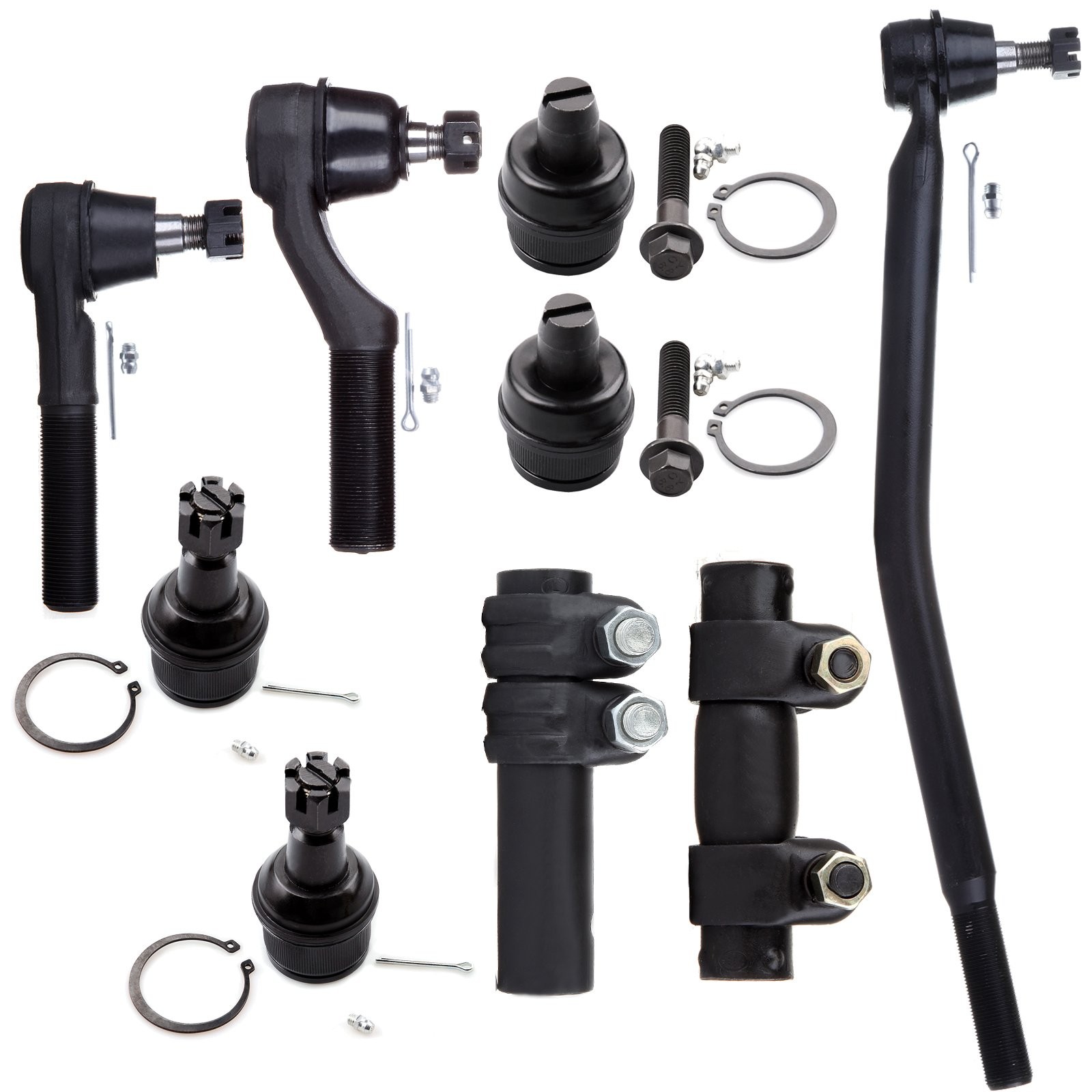 9pcs Front Suspension Kit Tie Rod Ends Ball Joints Adjusting Sleeves E250 E350