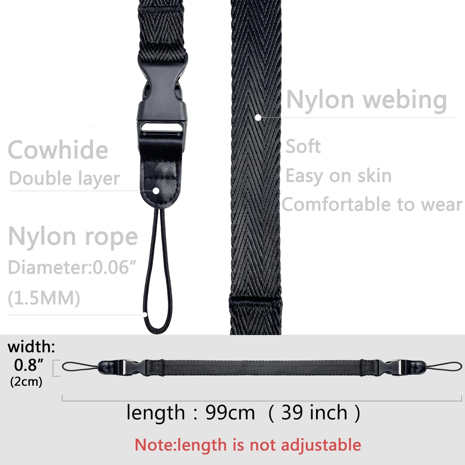 Camera Neck Straps Short,Binocular Strap with Quick Release Buckle,Washable,B...