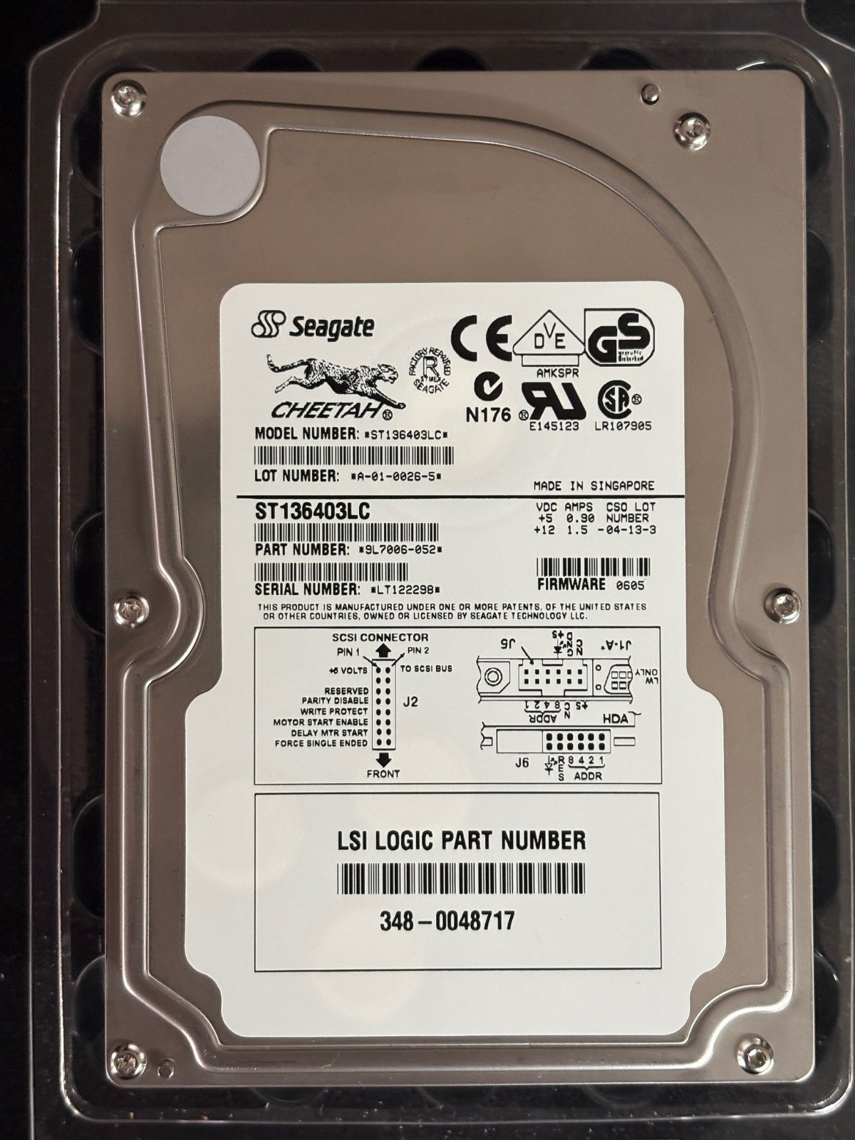 ST136403LC - 9l7006-052  36GB SCSI Disk Drive - LSI PN 348-000048717