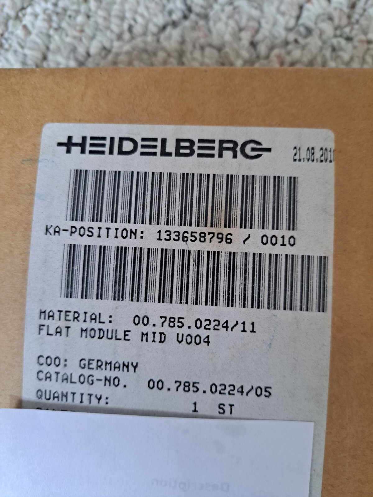 HEIDELBERG 00.785.0224/11 FLAT MODULE MID V004 CIRCUIT BOARD W/LCD SCREEN NIB