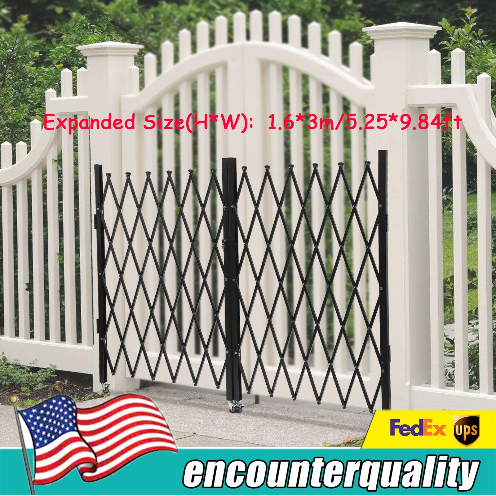 Double Folding Security Gate Expandable Barricade Gate Safety Barrier Door Gate
