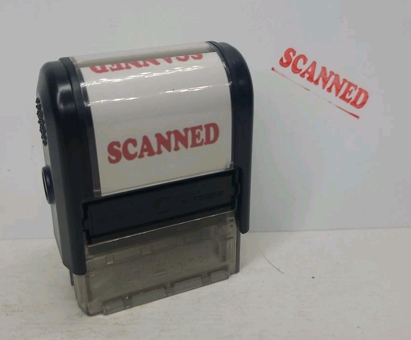 Self-inlimg Stamper "SCANNED"  Red Ink