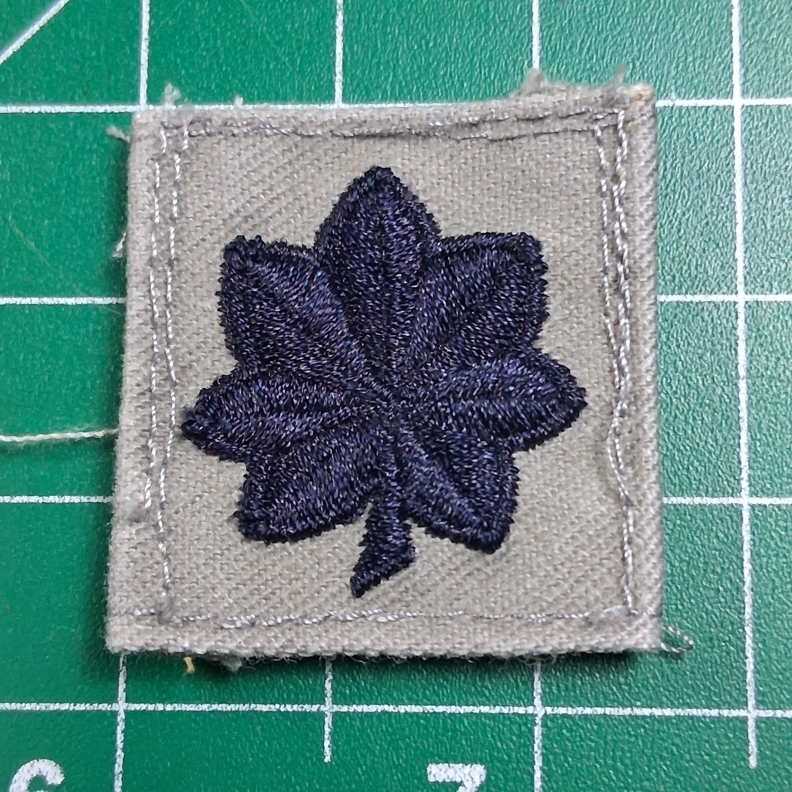 US Army Lieutenant Colonel O-5 Rank Black Oak Leaf Embroidered Patch
