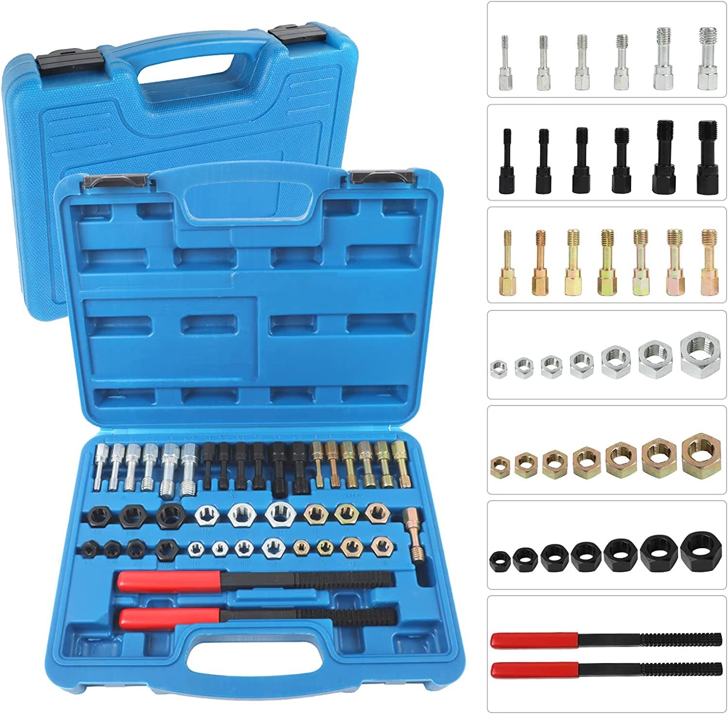 42Pcs Metric Thread Restorer Kit UNC UNF Thread Chaser Set Rethread Repair Tool