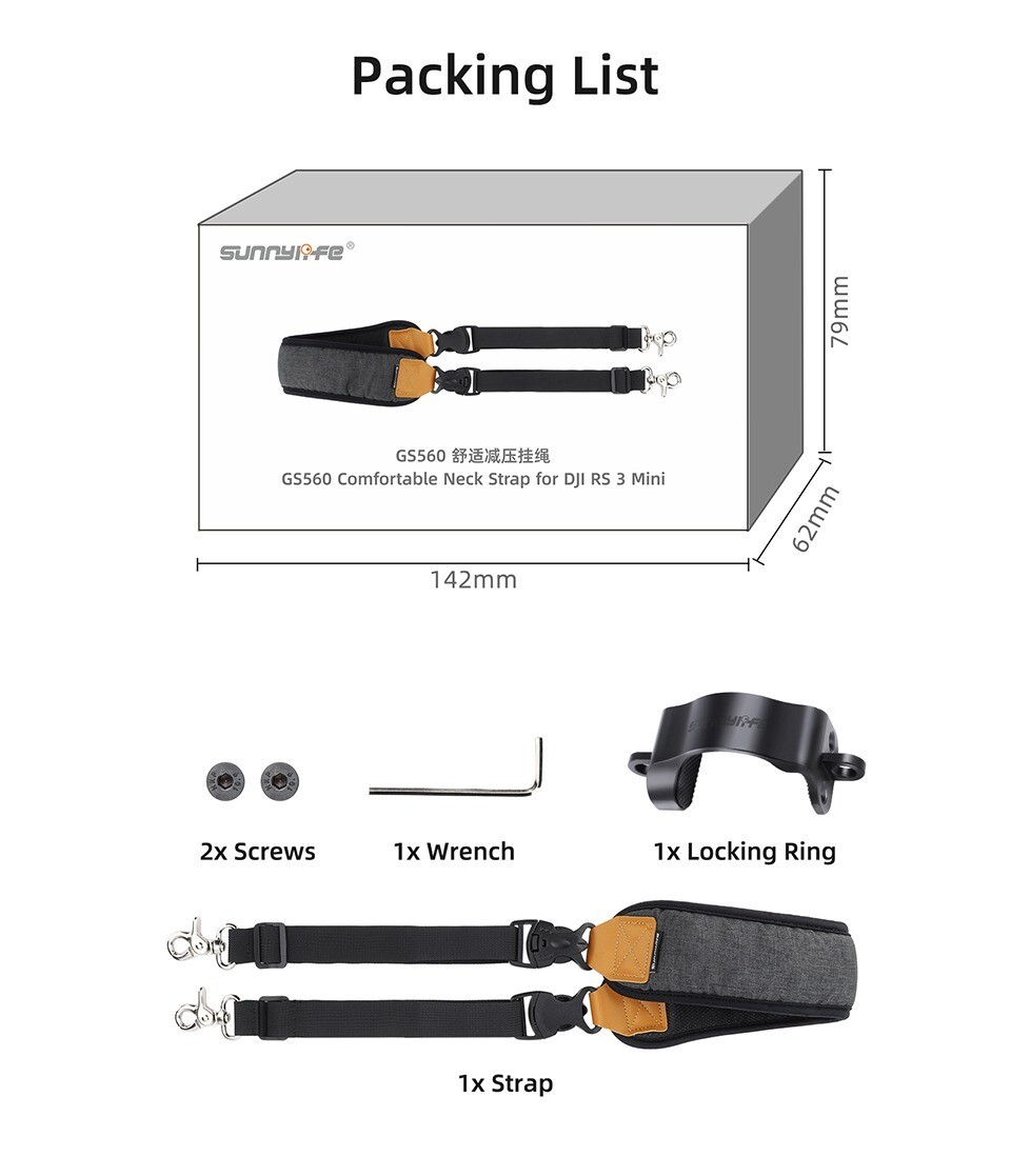 High Grade Handheld Gimbal Stabilizer Neck Shoulder Strap with Dual Hook Adjusta