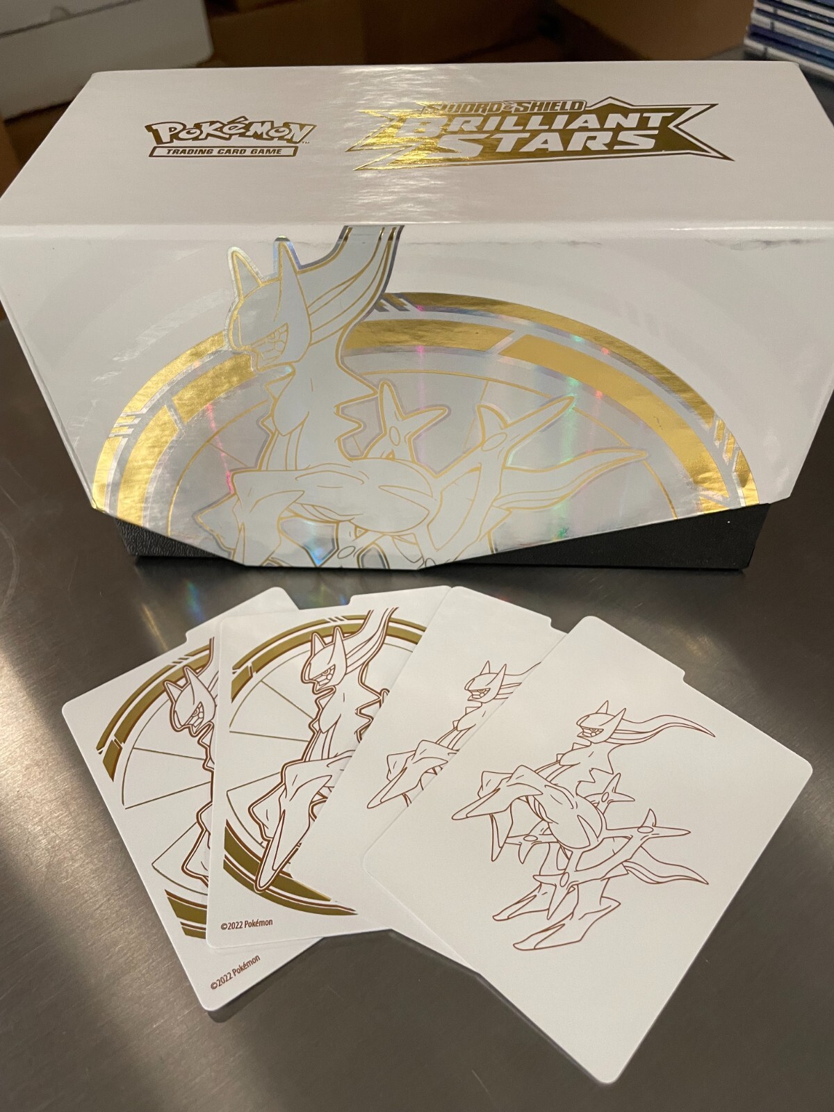 1x New Pokemon EMPTY Elite Trainer Box Brilliant Stars Arceus + Dividers ETB
