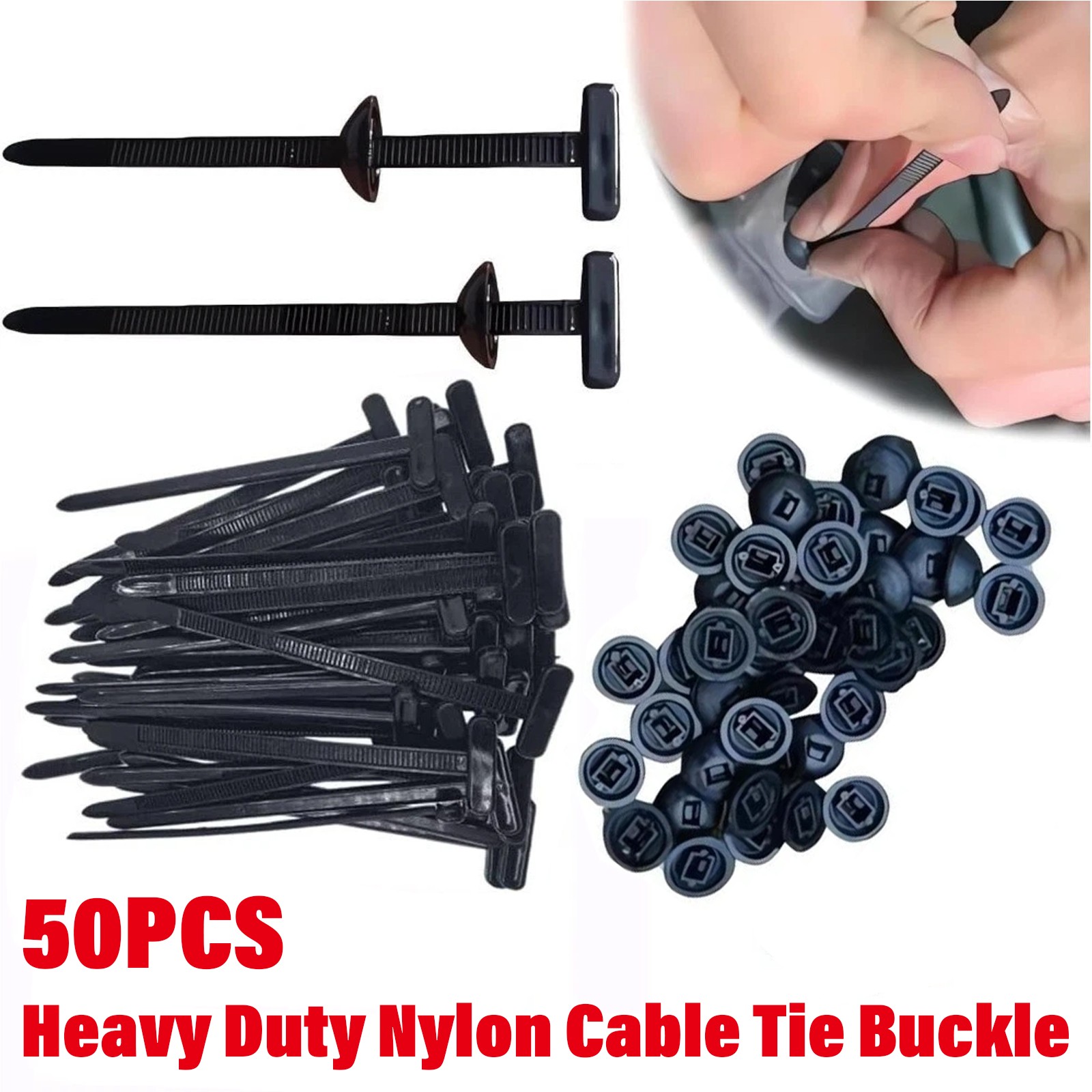 Heavy Duty Nylon Universal Cable Tie Buckle Self Locking Nylon Zip Ties Holder