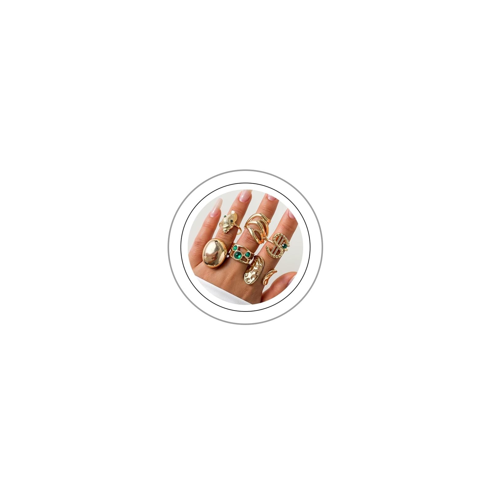 INENIMARTJ Chunky Gold Rings for Women Non Tarnish,Gold Stacking Knuckle Ring...
