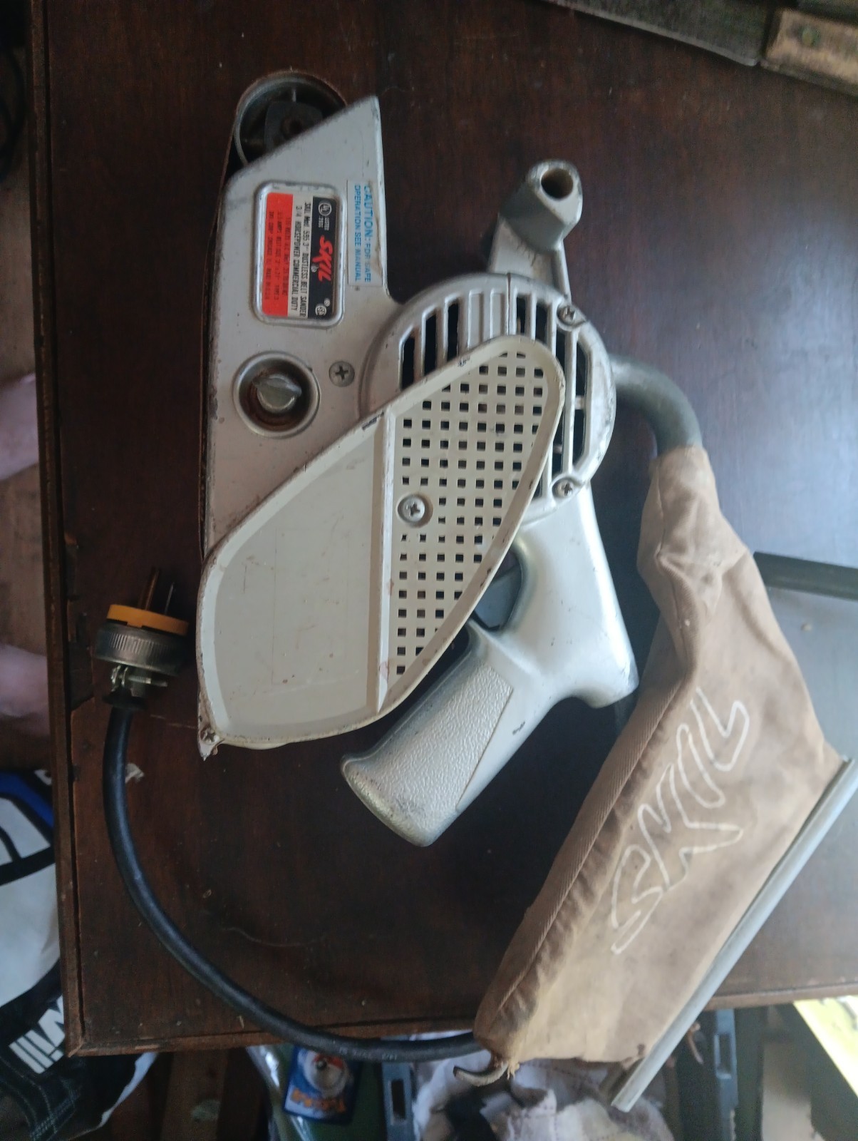 Vintage SKIL Belt Sander Model 595 Heavy Duty Made In USA Working W/ Dust Bag