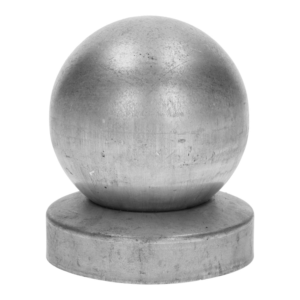 Post cap round with ball 35 mm for fence post Ø 38 mm galvanized pyramid