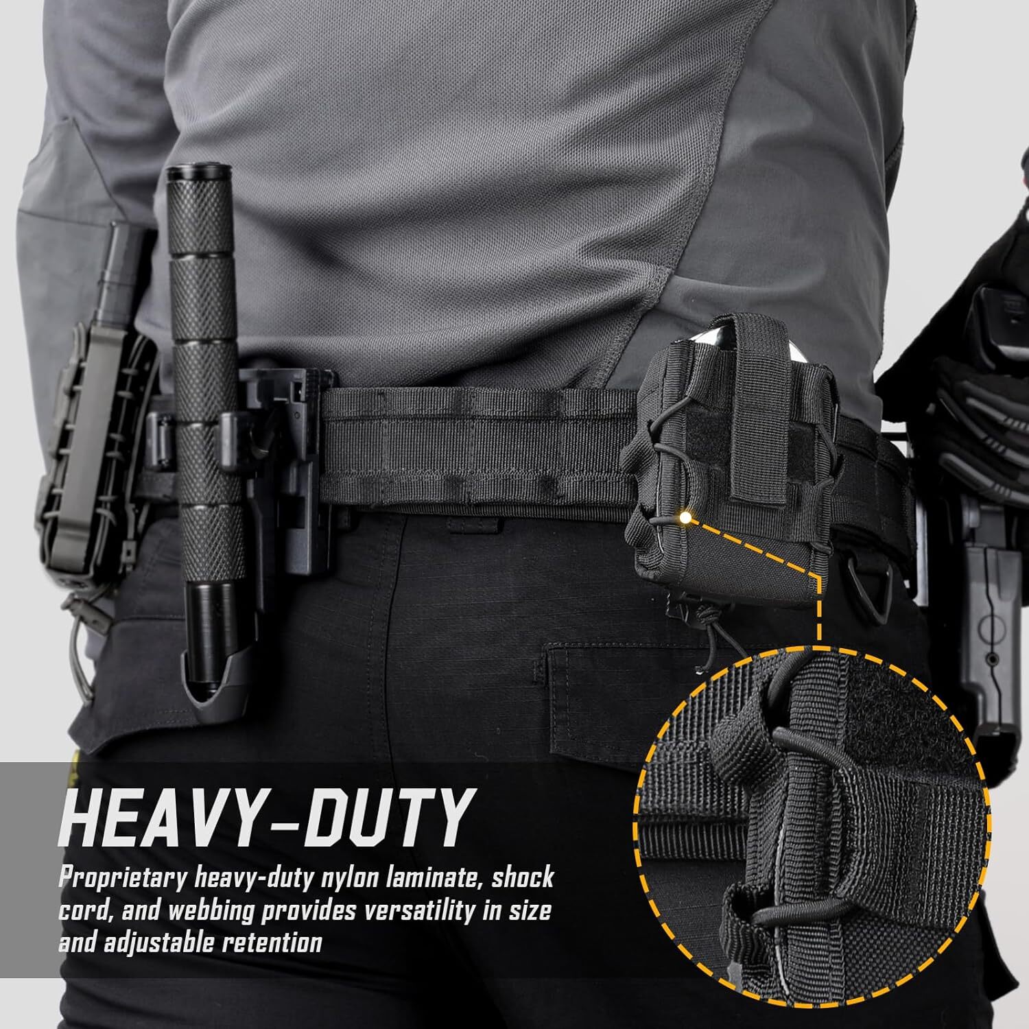 2pcs Molle Handcuff Case Open Top Handcuff Holder and Clip Strap Accessories
