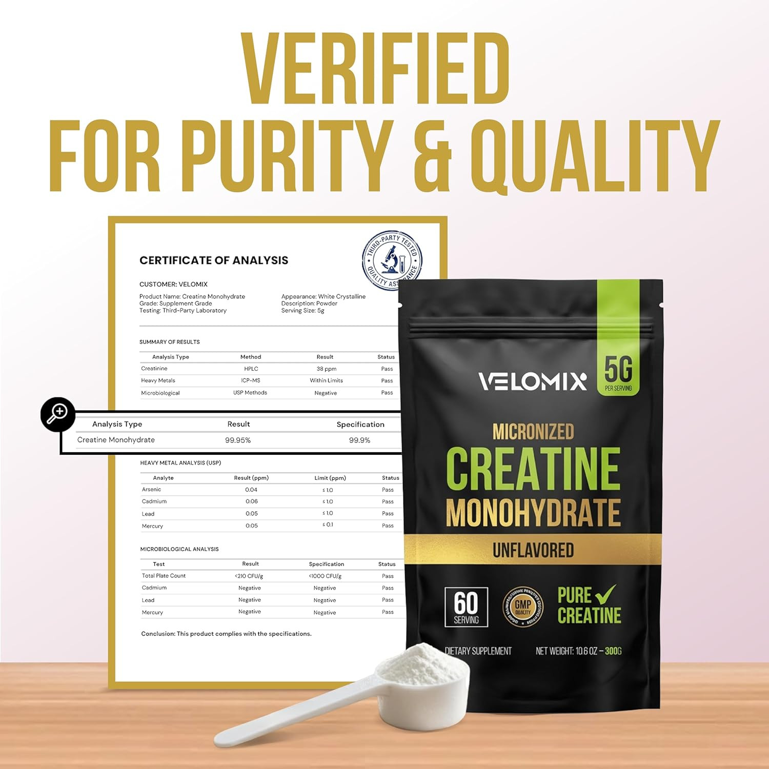 Micronized Creatine Monohydrate Powder - 100 Pure Creatine Powder Unflavored ...