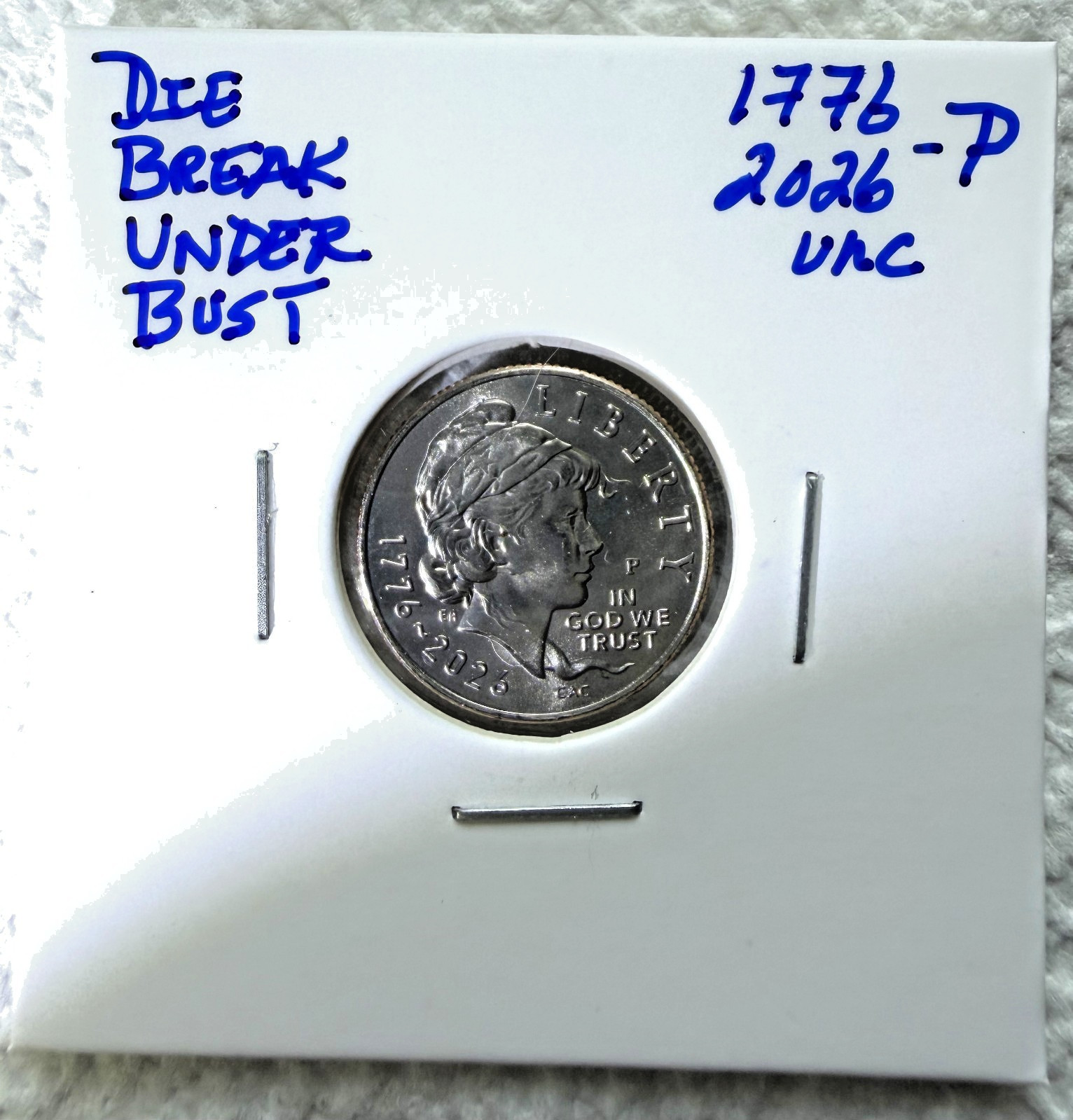 2026 P  SemiQ Emerging Liberty Dime w Die Break Error under bust ⭐ FREE SHIP ⭐