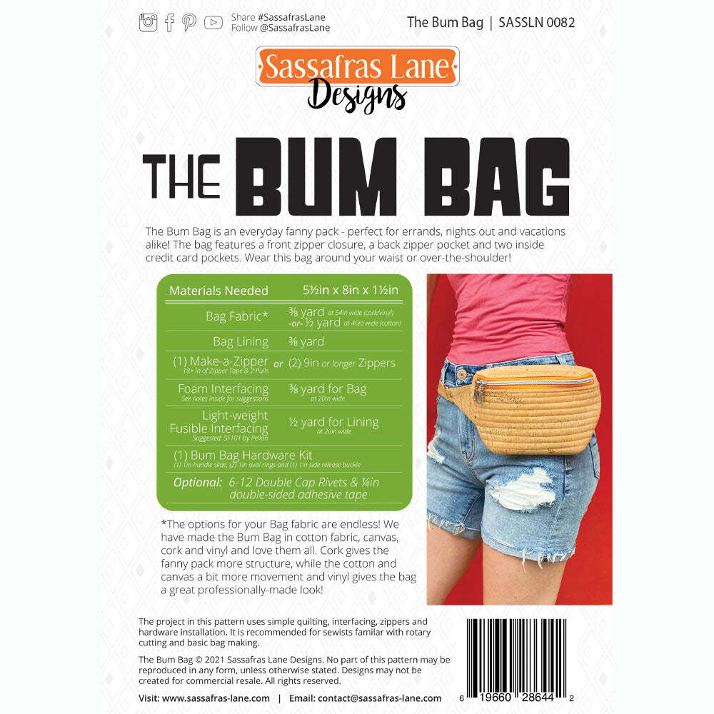 Sassafras Lane Designs Bum Bag Pattern