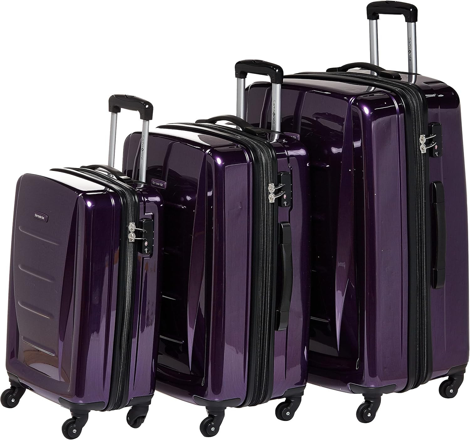 Winfield 2 Purple Hardside Luggage Set with Spinner Wheels - 3 Pieces (20/24/28)