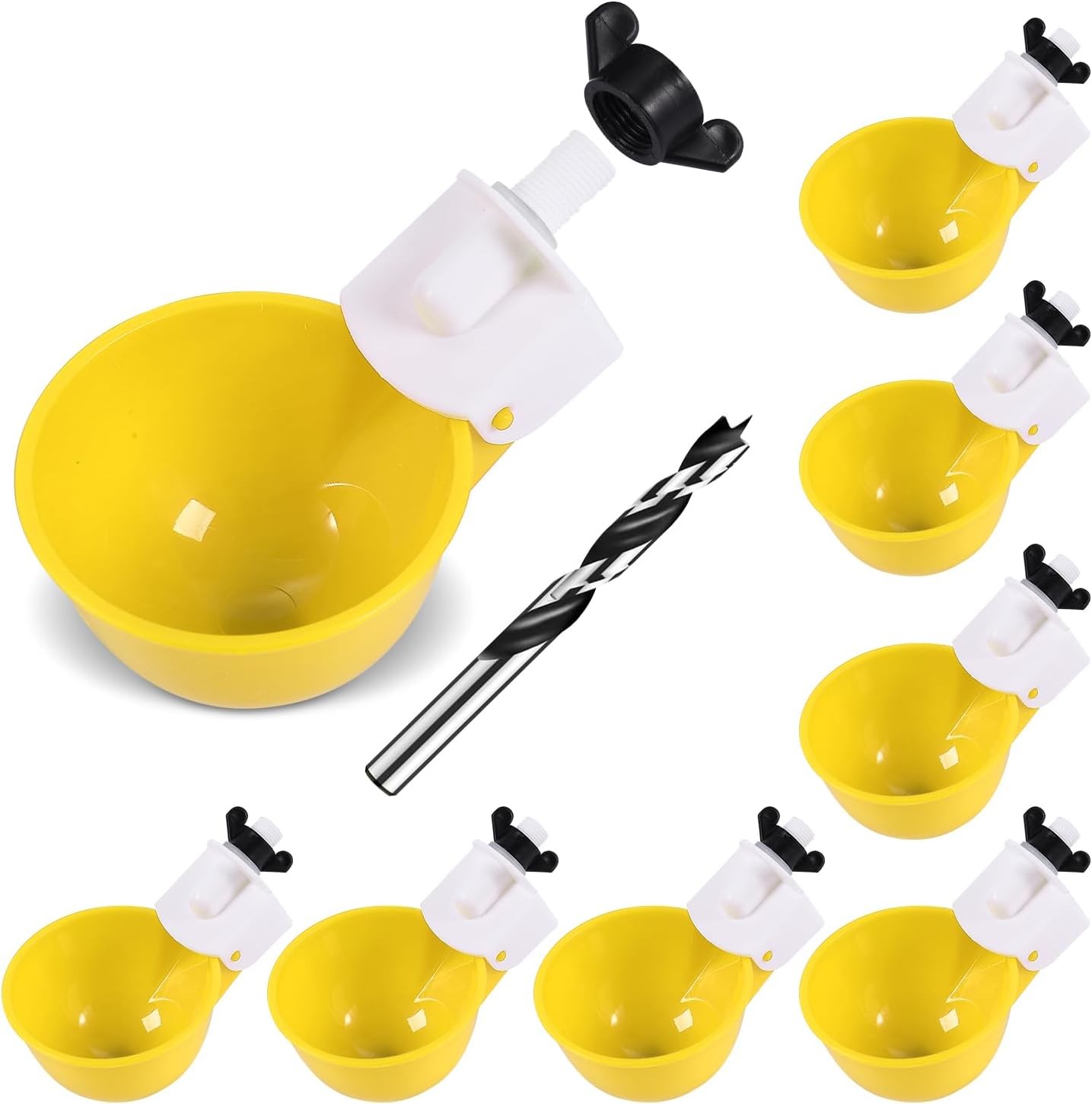 Chicken Waterer Cups 8 Pack/Yellow DIY Automatic Large Chicken Water Feeder