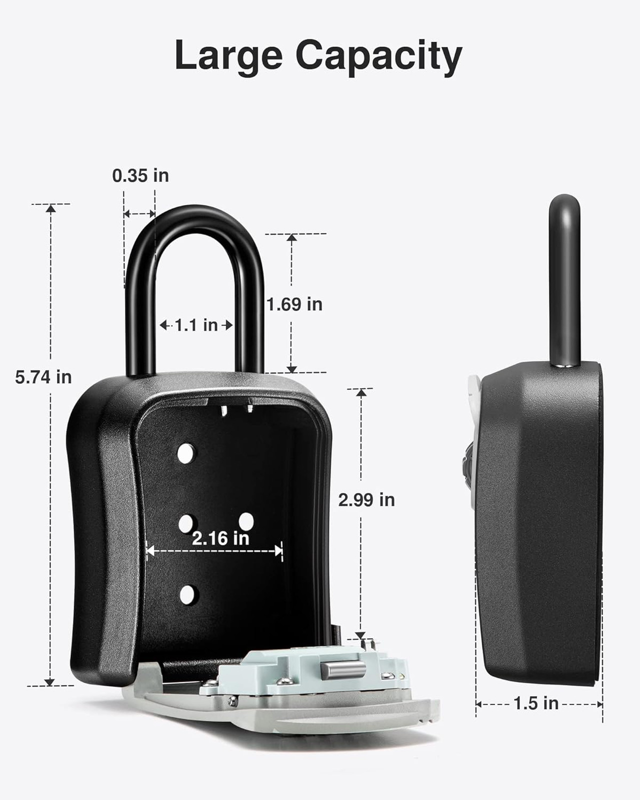 Key Lock Box Portable Combination Wall-Mounted Secure Key Storage Box for Home