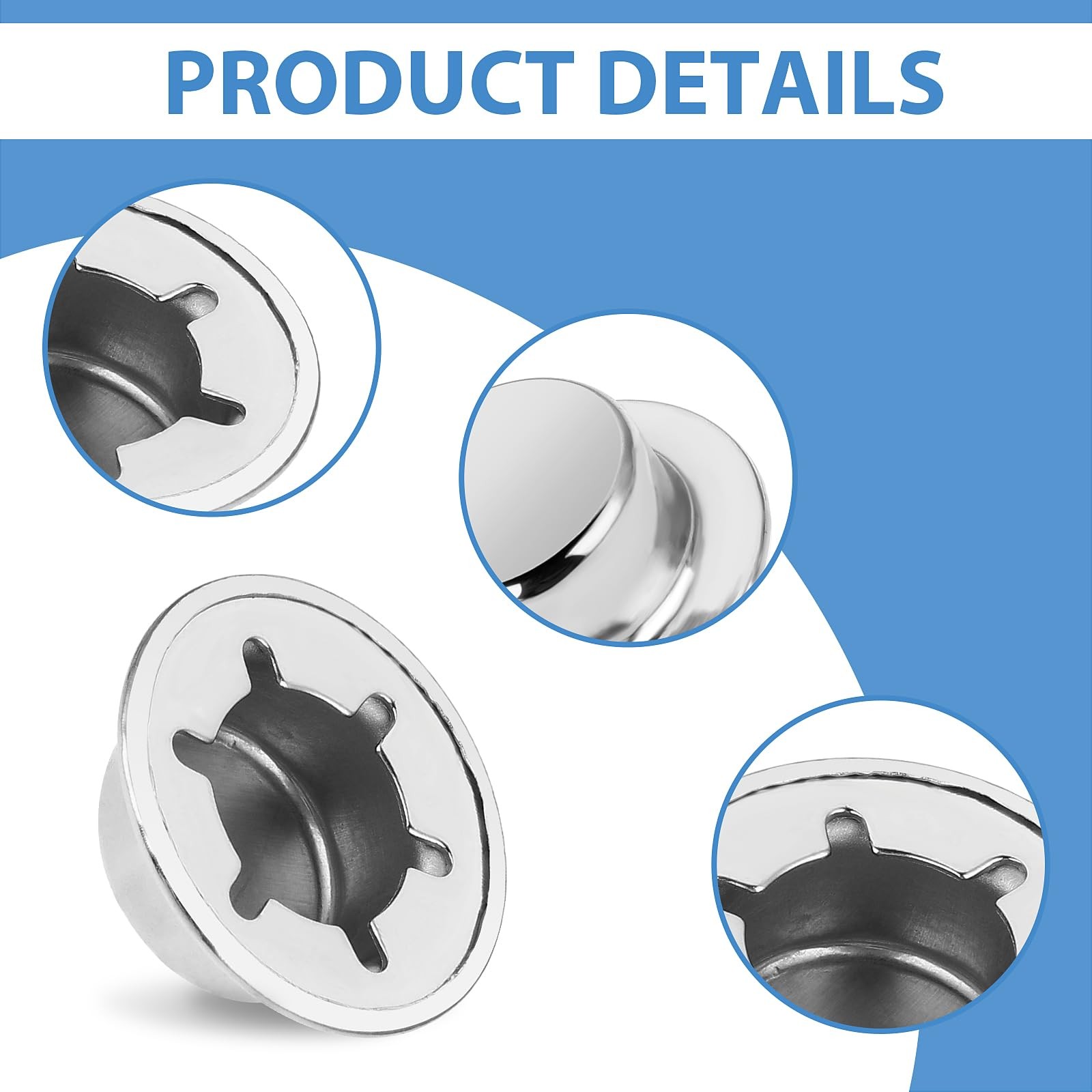 1/2 Push Nut Axle Cap, 6 Pack on Pushnut Cap Spring Inch, silver