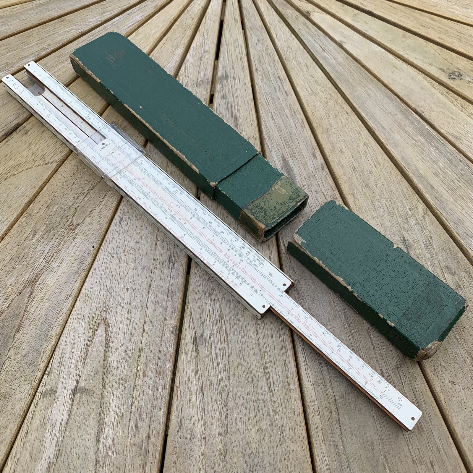 Vintage 1952 Slide Rule German AW Faber Castell 1/54 Original Case Darmstadt